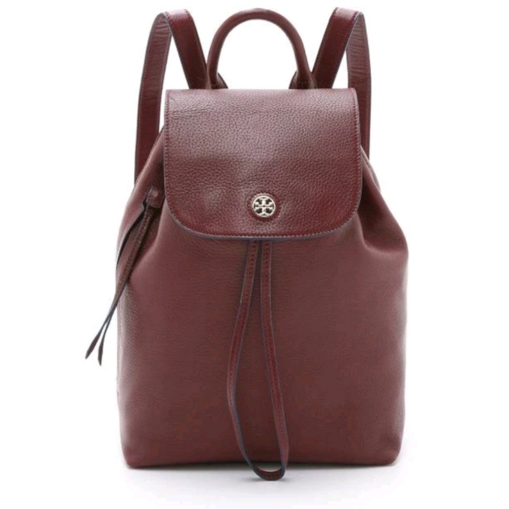 Tory Burch Brody Leather Backpack (Deep Berry)  NEW